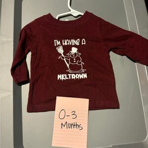 Kids Burgundy Long Sleeve Shirt